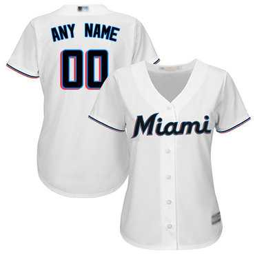 Women Customized White Baseball Home Miami Marlins Cool Base Jersey,We sell and wholesale Women Customized White Baseball Home Miami Marlins Cool Base Jersey on line form chian!